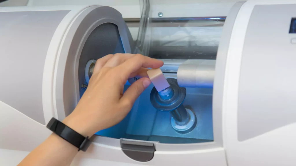 CEREC dental technology creating a custom same-day crown for restorative dentistry