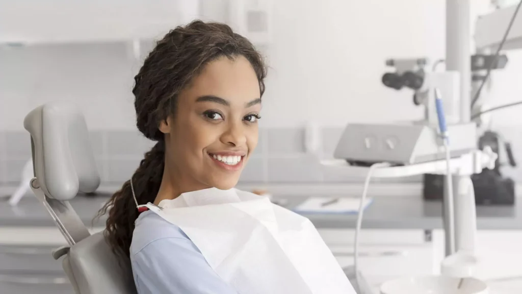 Patient in a dental office representing strategies for managing dental anxiety and fear