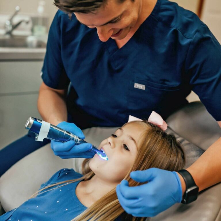 Dr. Matthew Liesen providing general dentistry treatment to a patient at Liesen Family Dental